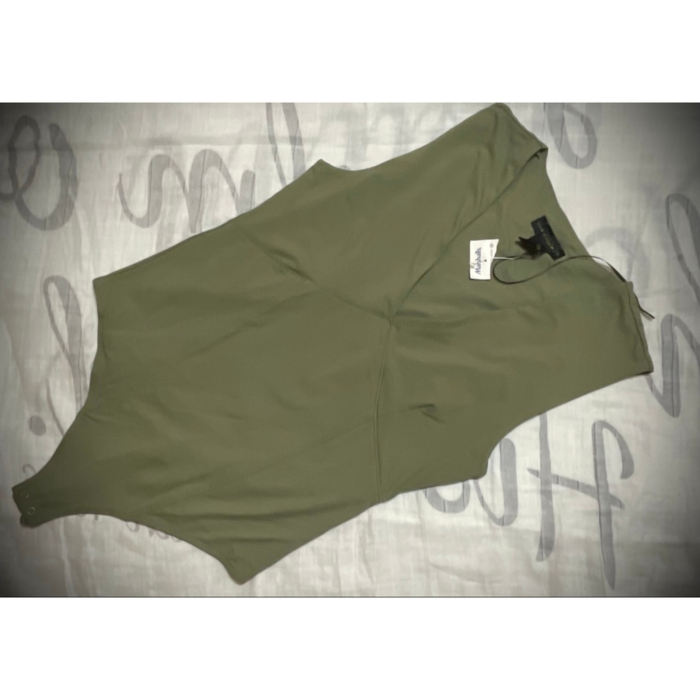 Women's House of Harlow 960 Olive Green Sleeveless Bodysuit size L - Picture 1 of 5